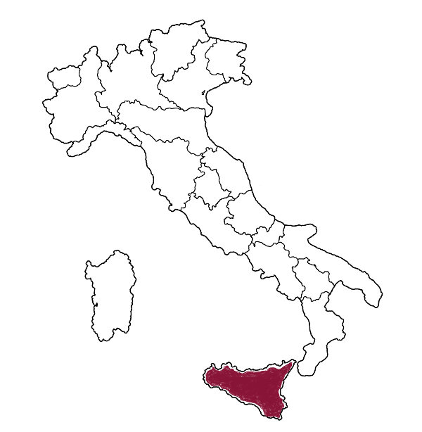 all regions on administration map of italy with flags
